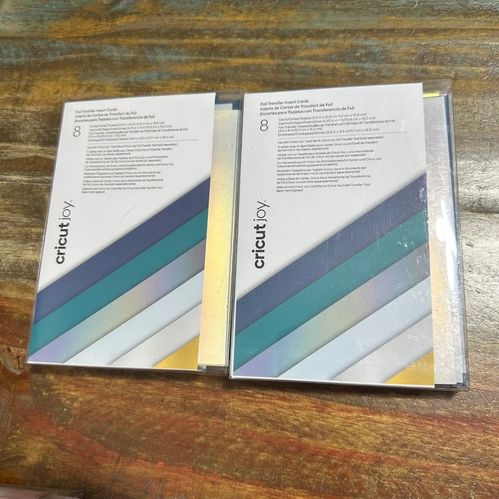 Cricut Joy Foil Transfer Insert Cards Blue Lagoon Sampler 2 Packs 16 Count Total